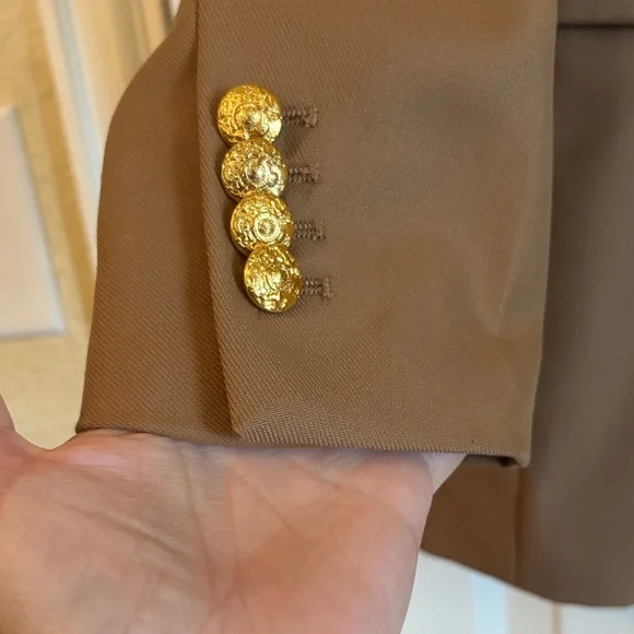 Banana Republic Tan Double-Breasted Blazer with Gold Buttons - Picture 5 of 7